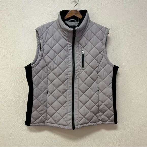 Andrew Marc Ladies Quilted Full Zip Vest Gray & Black Sz XXL - Picture 1 of 4
